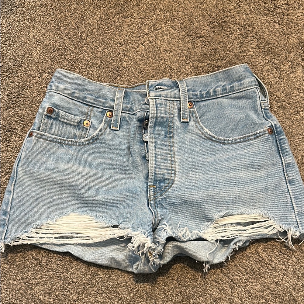 Levi's Blue Jean Shorts Distressed Cut-Off Style